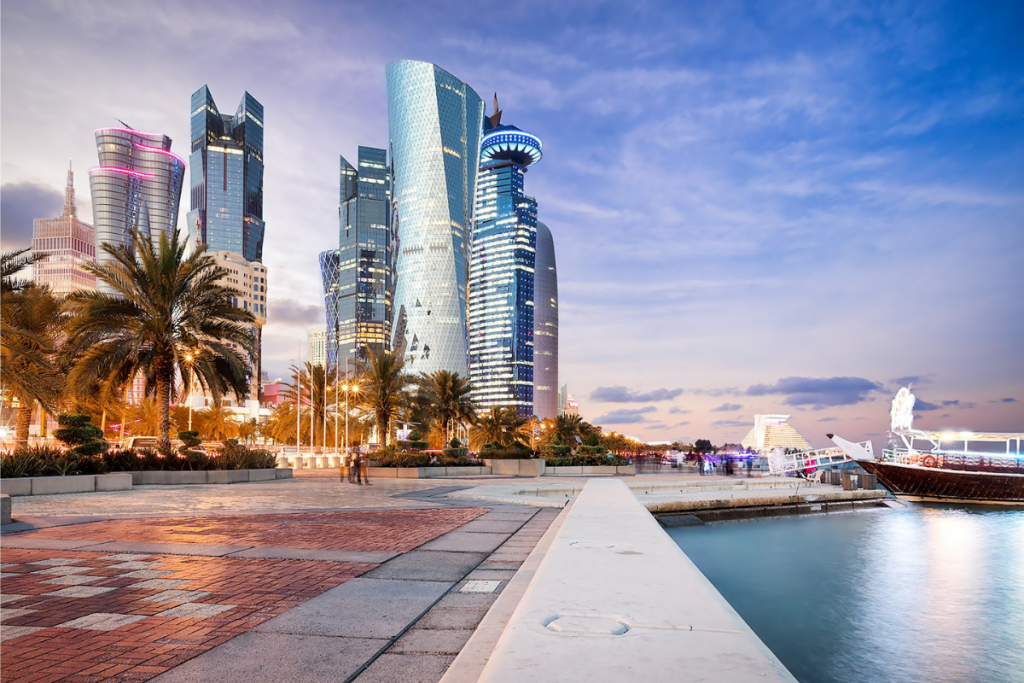 Doha capital do Catar e centro econômico do país.