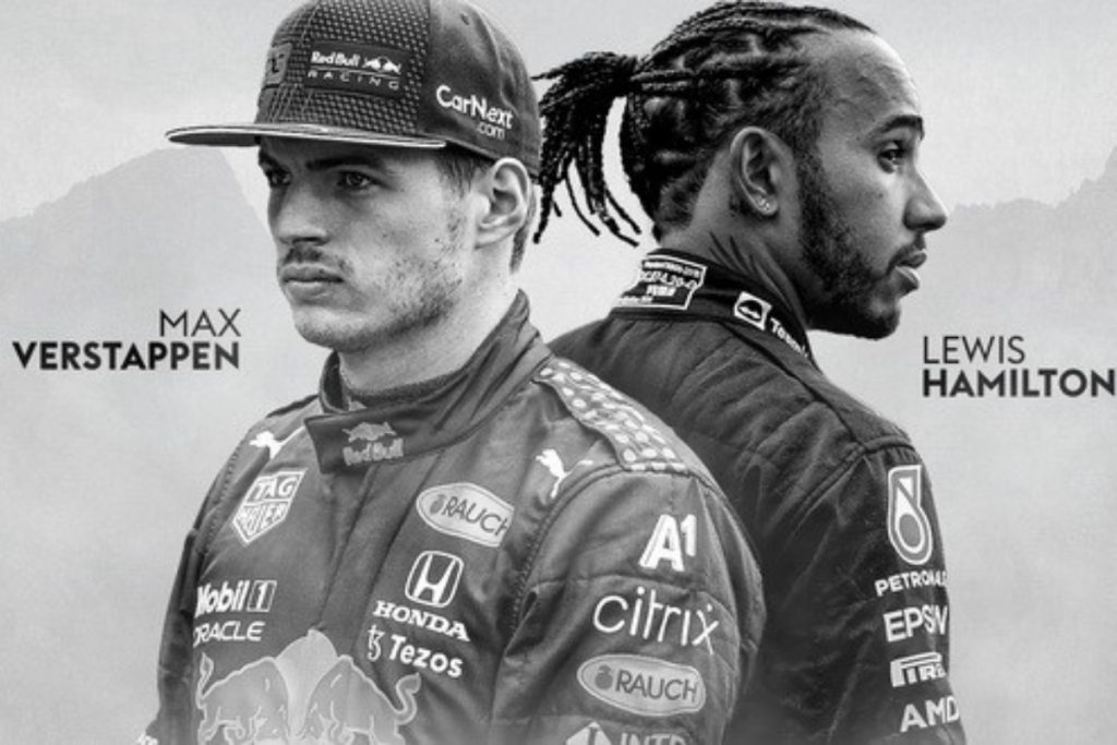 Verstappen (Red Bull) e Hamilton (Mercedes) disputam o título da Fórmula 1. 