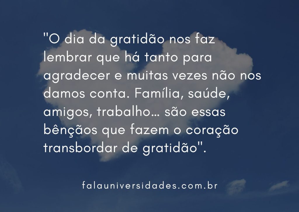 Mensagem Dia da Gratidão