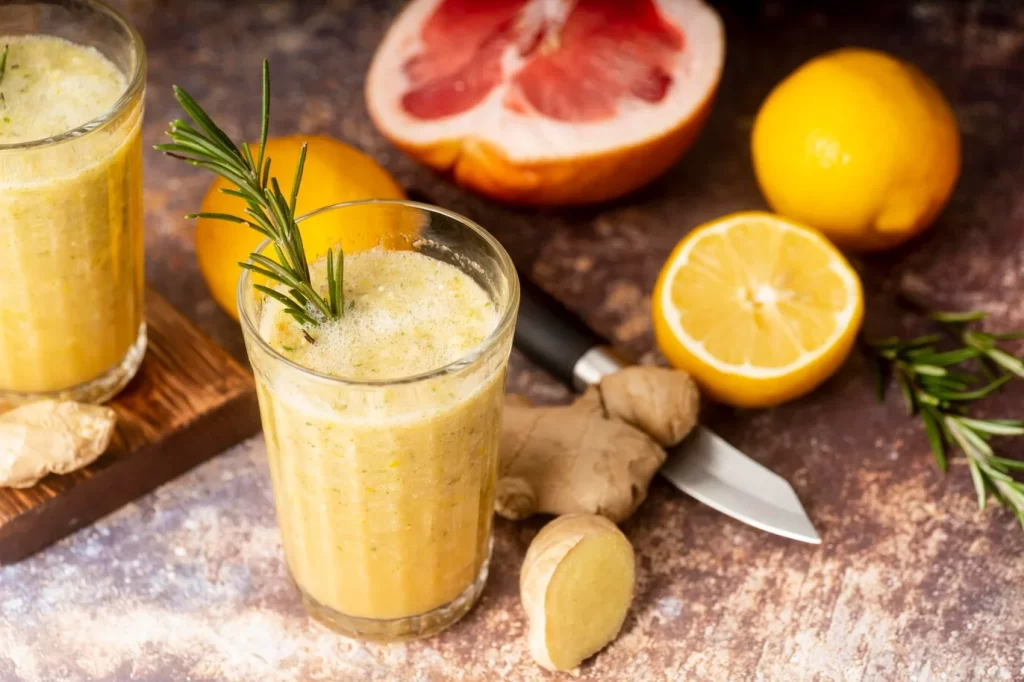 imagem ilustrativa de Suco Detox com gengibre para acelerar o metabolismo